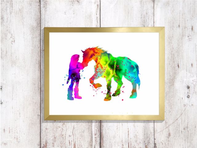 640x480 Legend Zelda Watercolor A4 Glossy Poster Print Nursery Picture Ebay