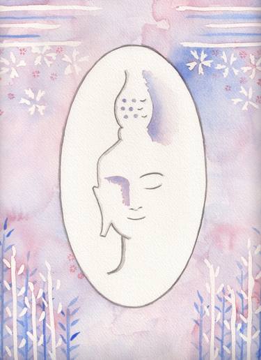 375x516 Saatchi Art Zen Original Painting Watercolor Painting By Darkis