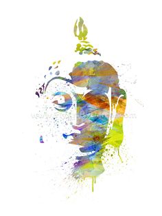 236x314 Shiva Zen Mixed Media Watercolor Art Print By Flyartbydaniel On