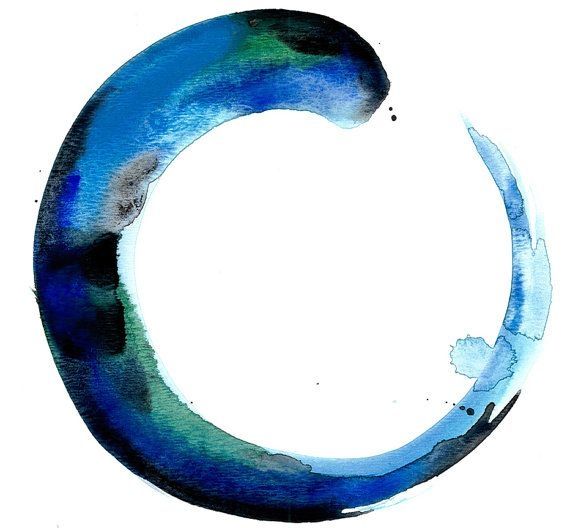570x528 Zen Circle No 16 Original Watercolor By Kathymortonstanion