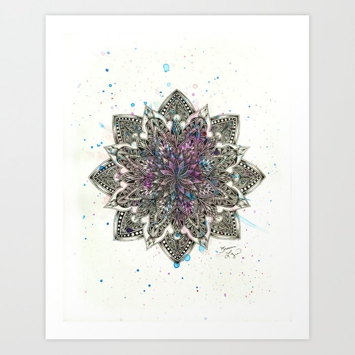 700x700 Zen Watercolor Mandala Full Art Print By Brilazar Society6