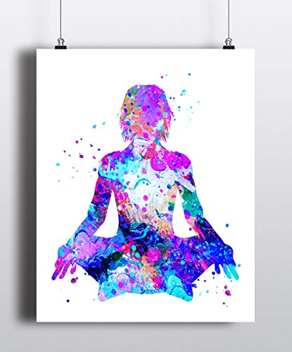415x500 Yoga Pose Watercolor Art Print, Wall Art, Poster