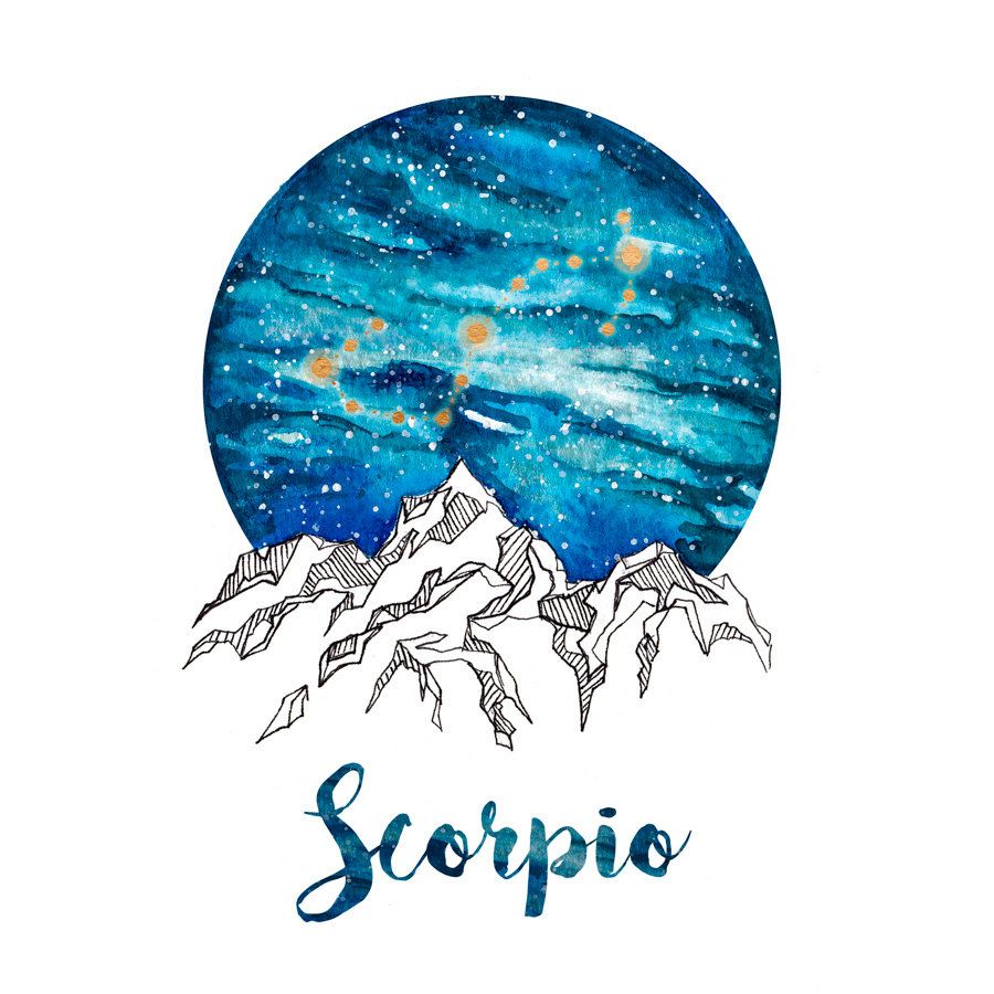 900x900 Scorpio Zodiac Watercolour Painting Pretty Me