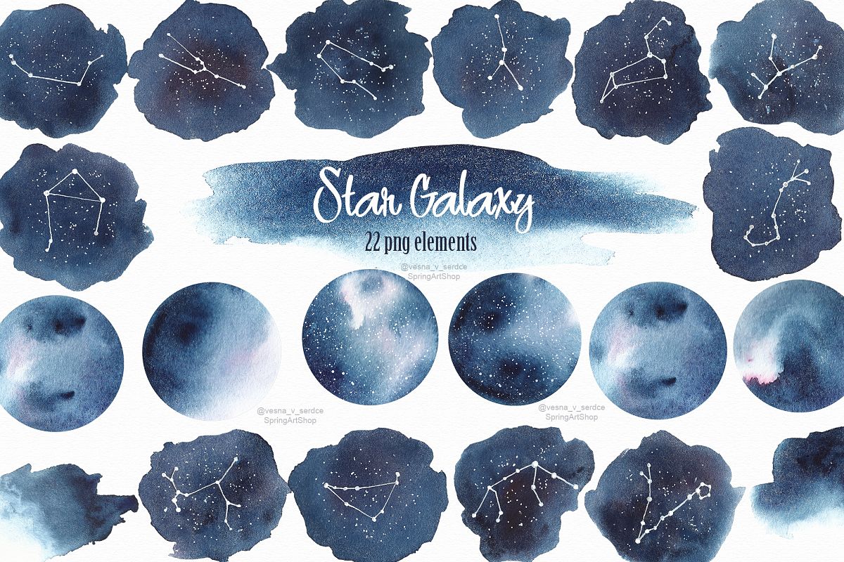1200x800 Star Constellation Zodiac Watercolor By Design Bundles