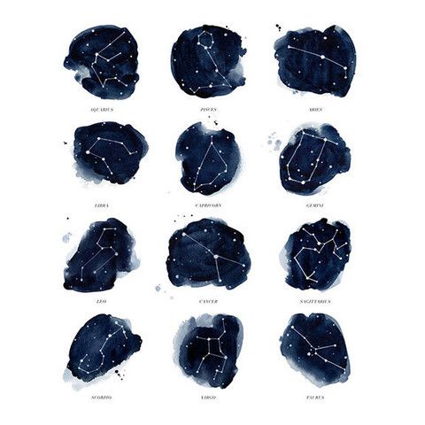 480x480 Zodiac Watercolor Print Currently Coveting