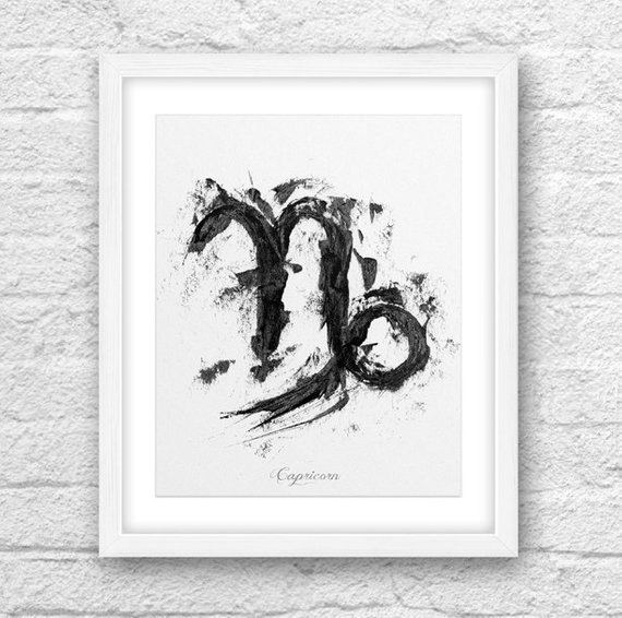 570x566 Capricorn Zodiac Art Zodiac Art Zodiac Watercolor Etsy